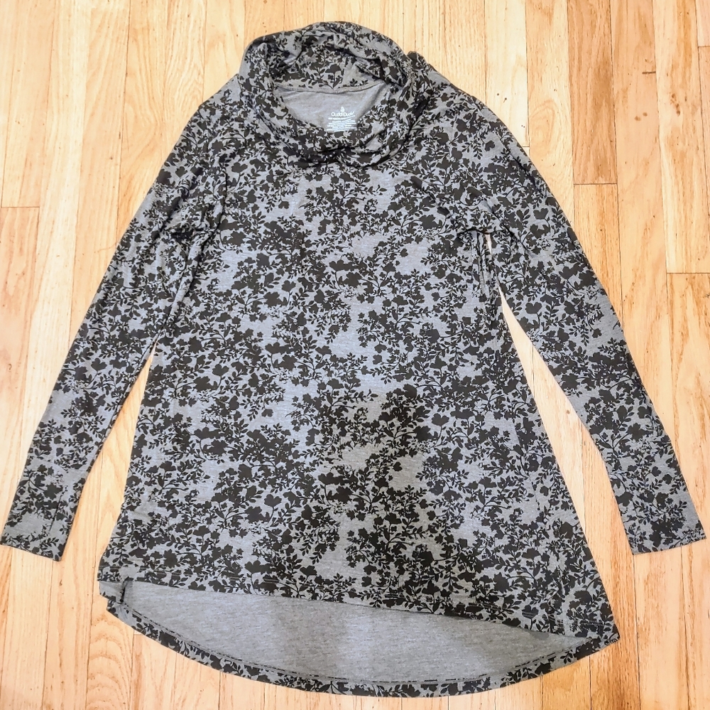Women's Cuddl Duds Stretch Long Sleeve Cowlneck Tunic Top Floral